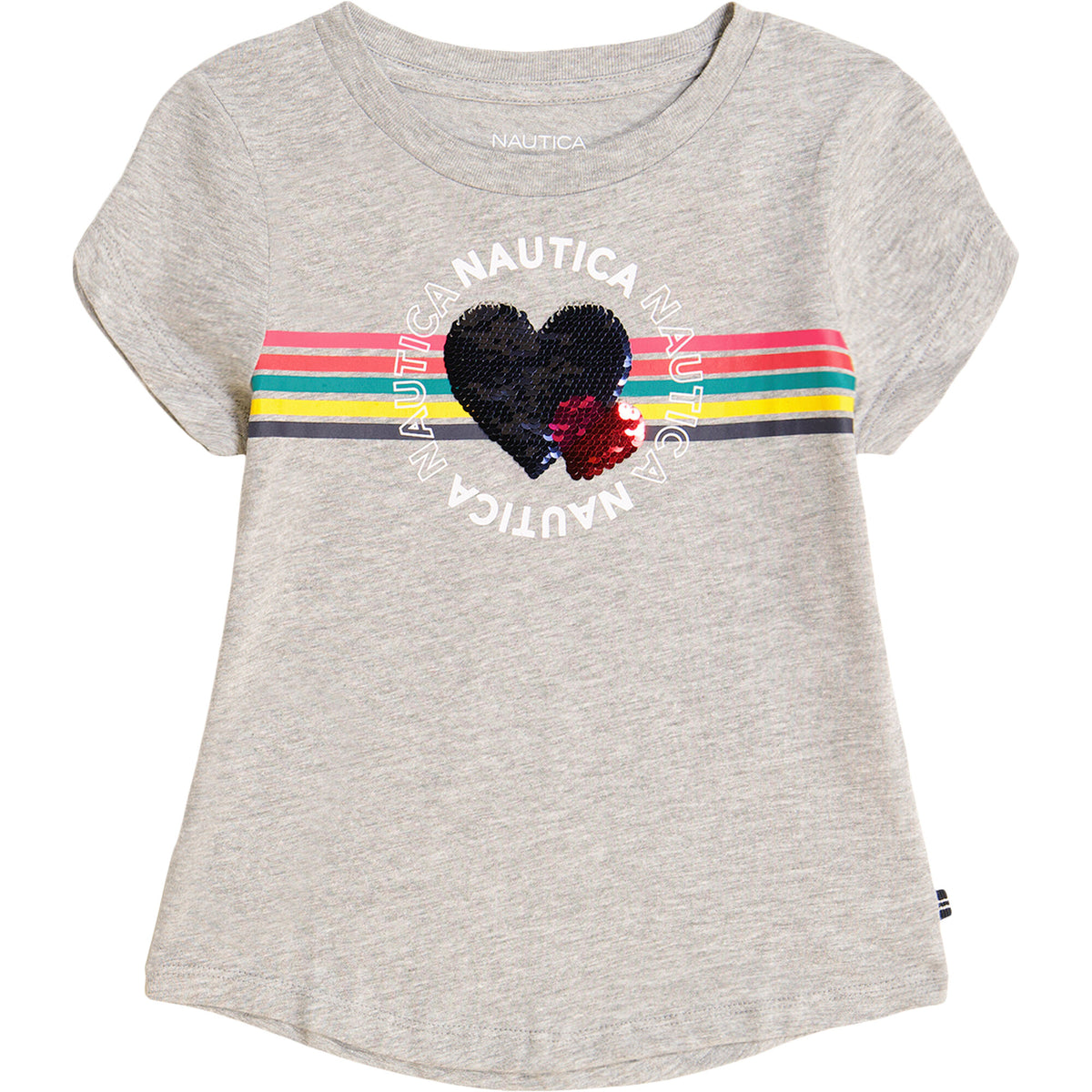 Nautica Toddler Girls' Linked Heart T-Shirt (2T-4T) Grey Heather