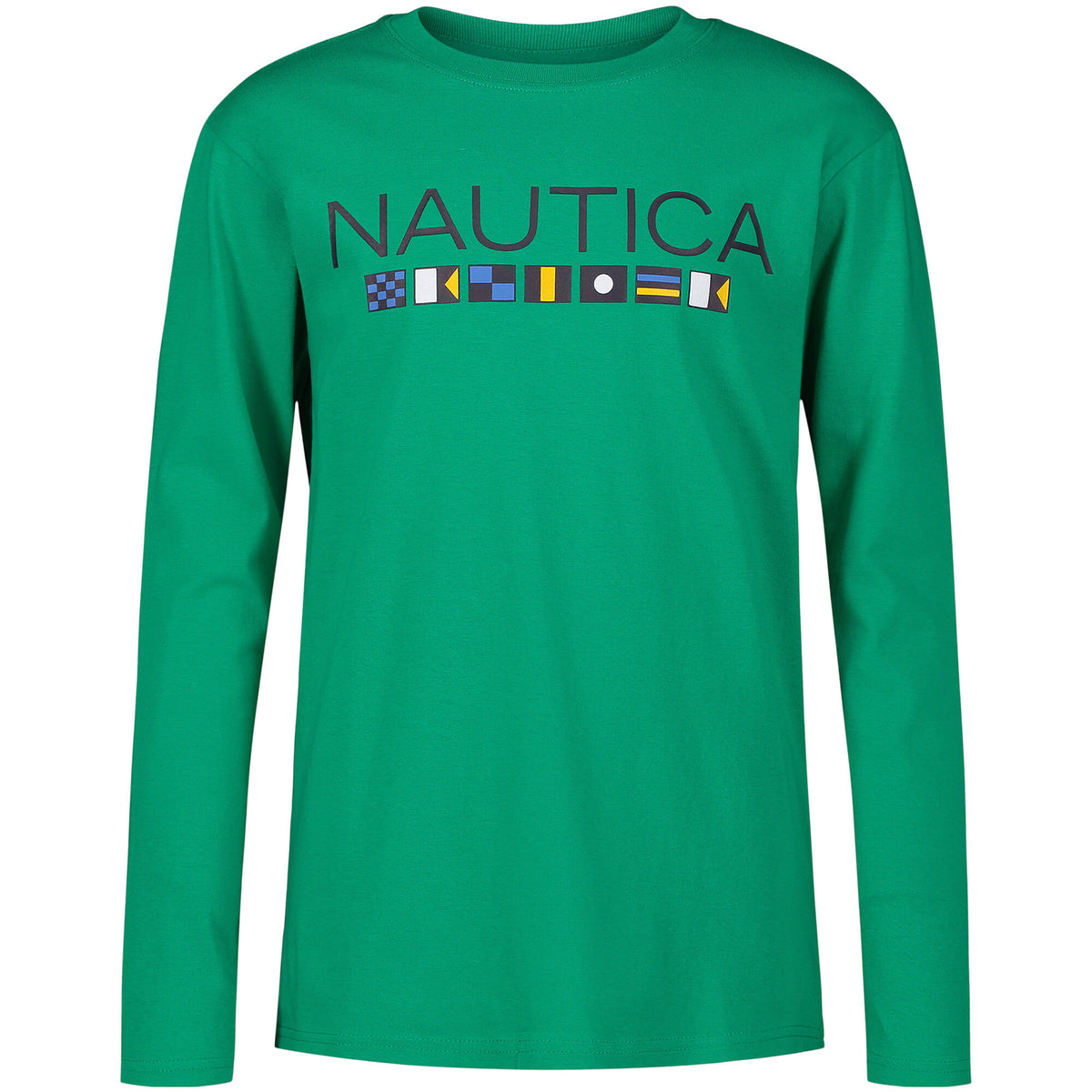 Nautica Boys' Signal Flags Graphic Long-Sleeve T-Shirt Galley Green