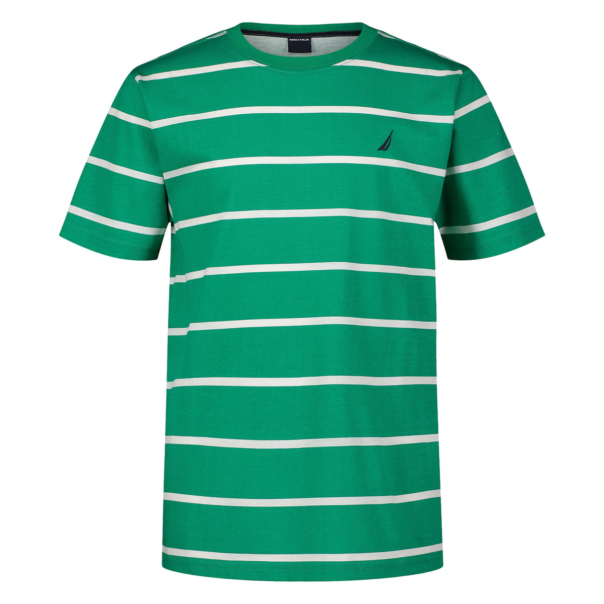 Nautica Boys' Retro Striped Graphic T-Shirt Galley Green
