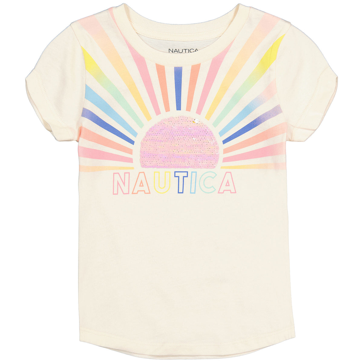Nautica Toddler Girls' Ombre Sun T-Shirt (2T-4T) White Cap