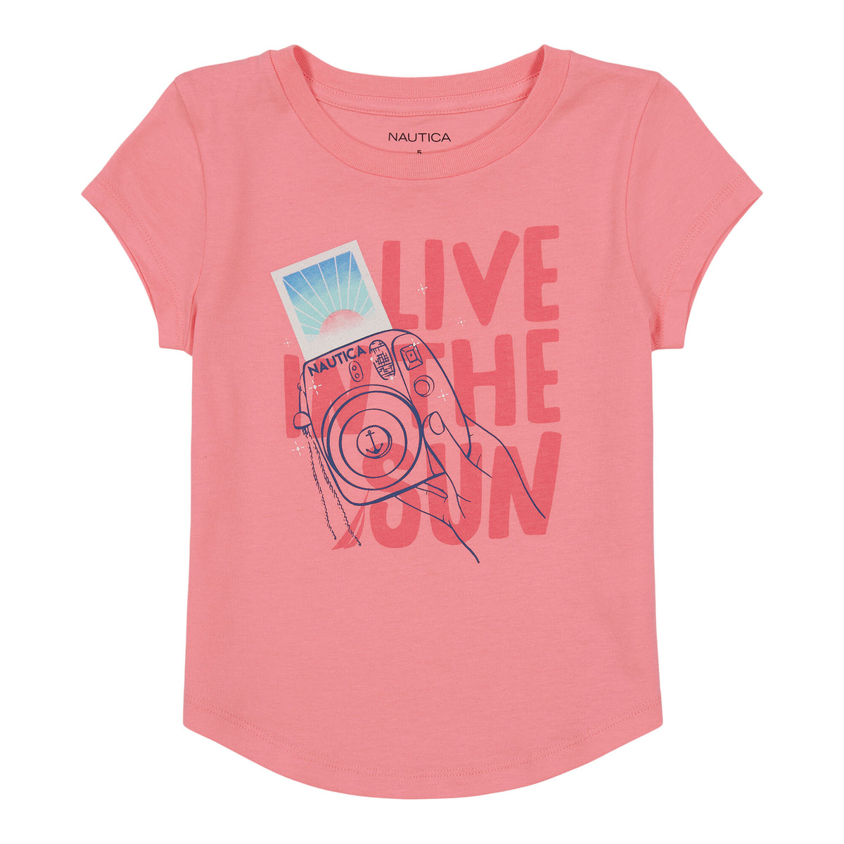 Nautica Little Girls' Live In The Sun T-Shirt (4-6X) Leis Pink