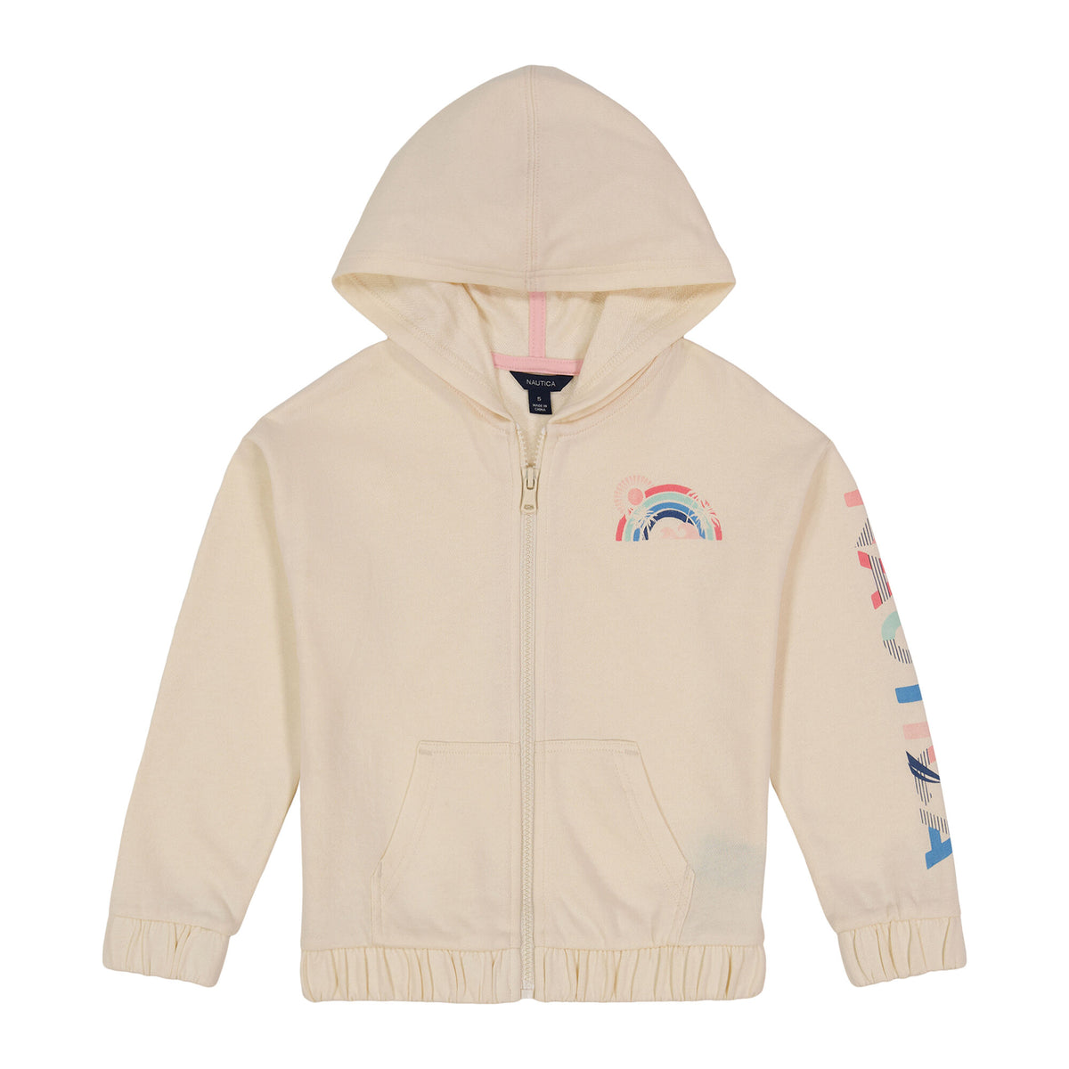 Nautica Little Girls' Sunset Hoodie (4-6X) White Cap