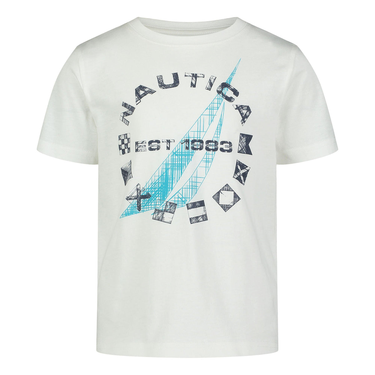 Nautica Boys' Sketch Graphic T-Shirt Antique White Wash