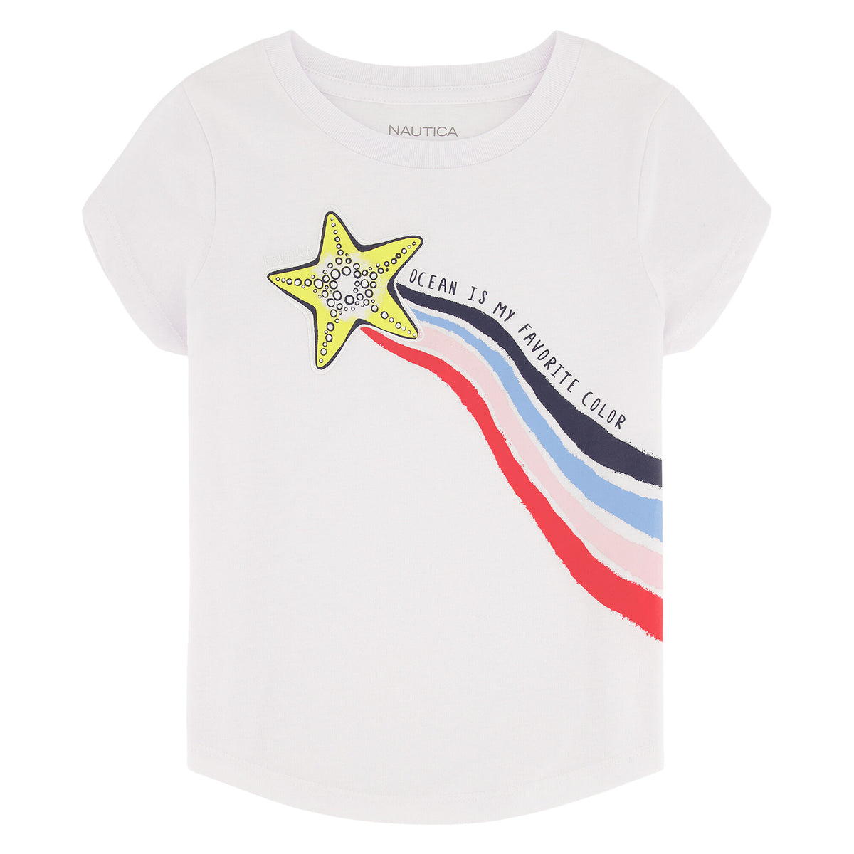 Nautica Toddler Girls' Shooting Star T-Shirt (2T-4T) Antique White Wash