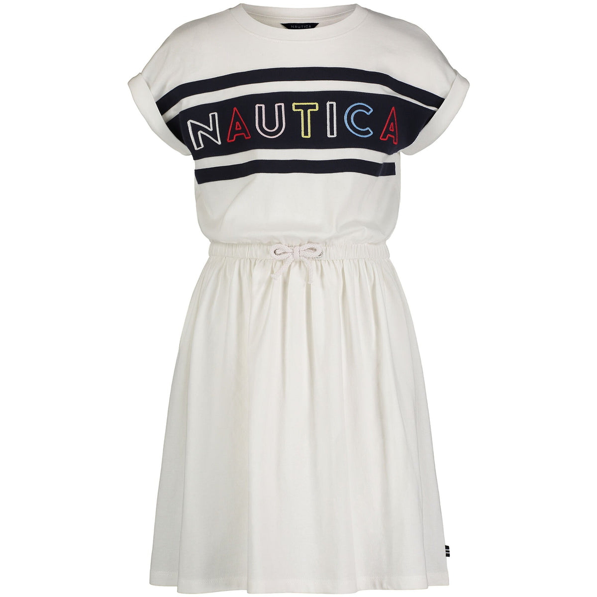 Nautica Girls' Billboard Logo Dress (7-16) Antique White Wash