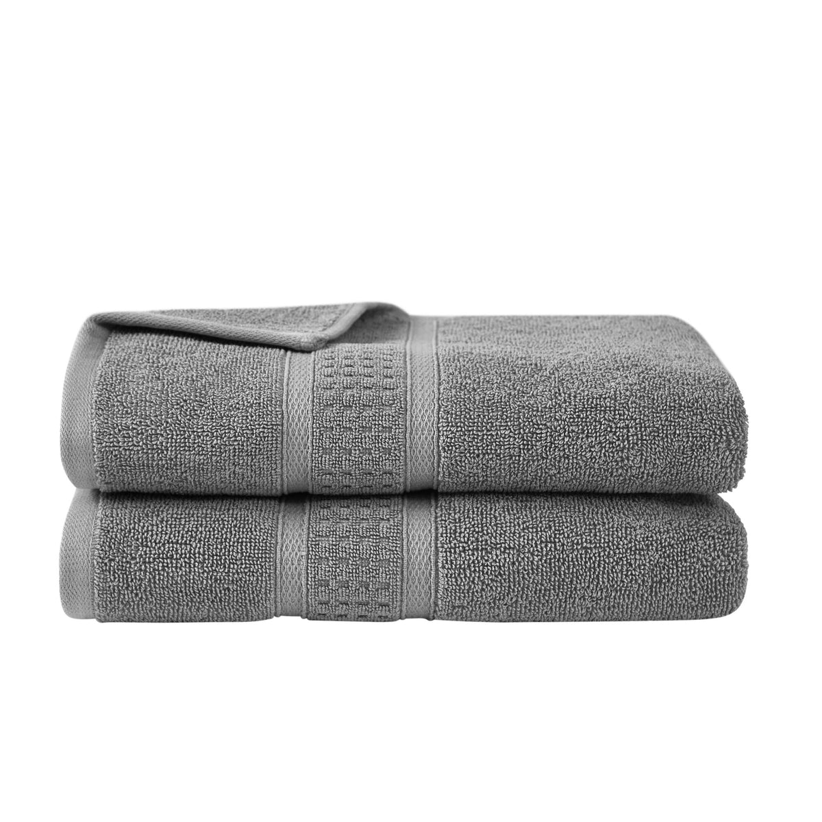 Nautica Oceane Grey 2-Piece Antibacterial Bath Towel Set Mist Heather