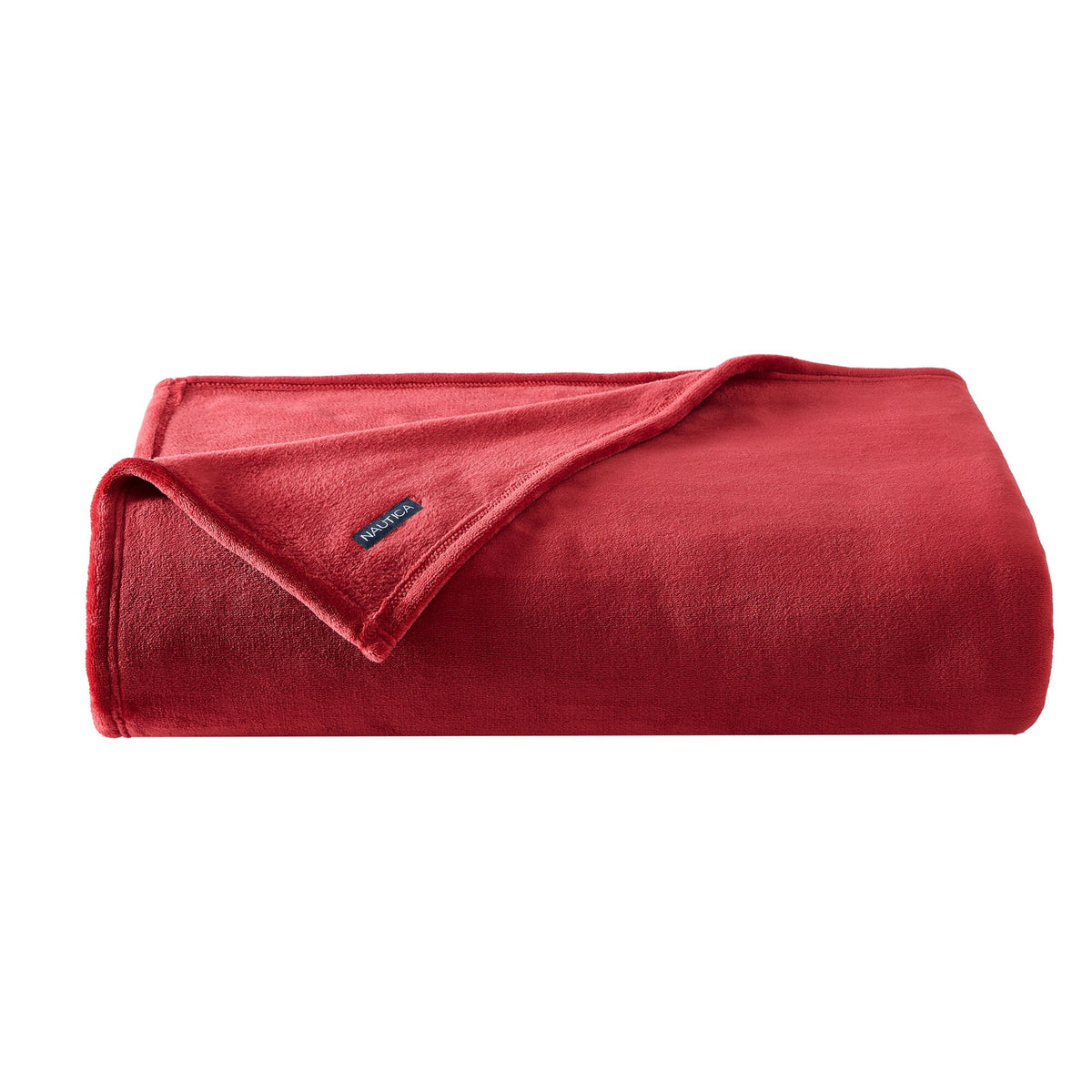 Nautica Solid Red Ultra Plush Soft King Blanket Pink Shrimp