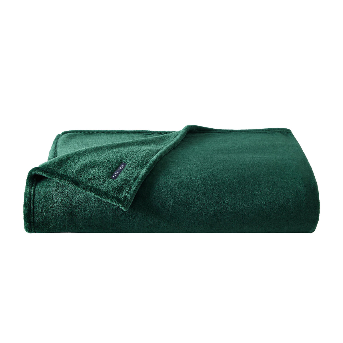 Nautica Solid Green Ultra Plush Soft Twin Blanket Dark Hunter