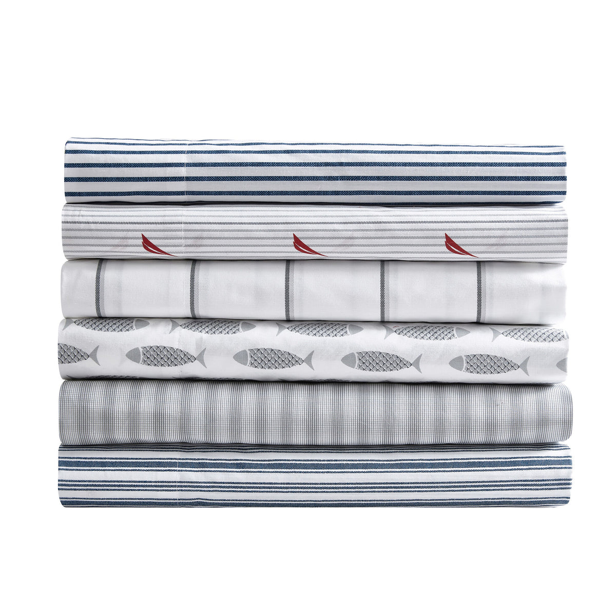 Nautica Plaid Grey King Sheet Set Heather