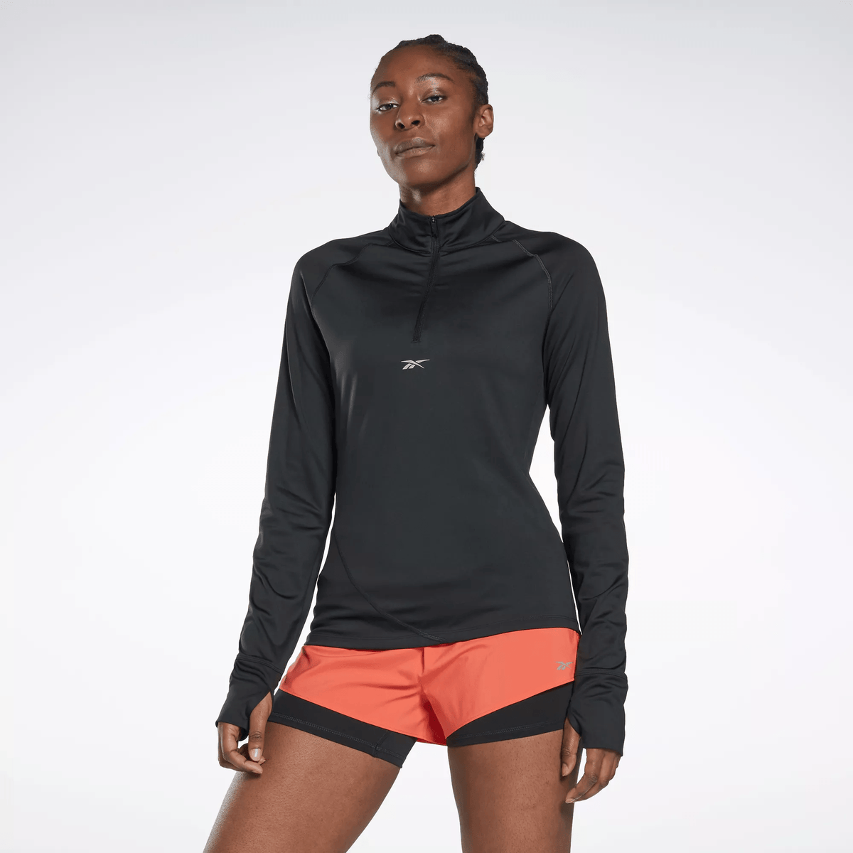Reebok Women's Running Quarter-Zip Sweatshirt Black