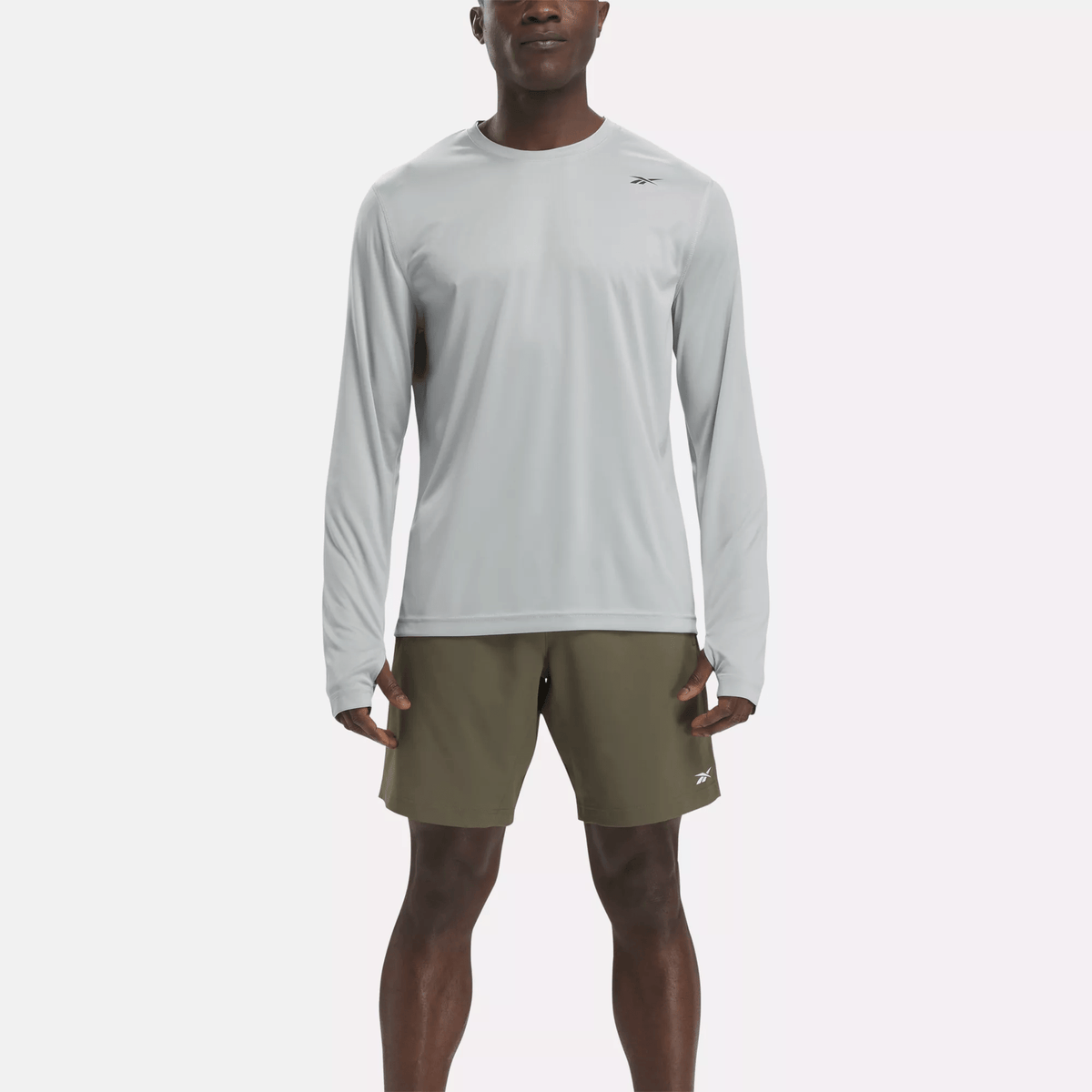 Reebok Men's Training Long Sleeve Tech T-Shirt Grey