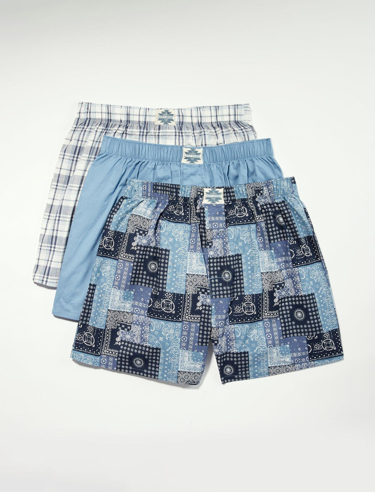 Lucky Brand 3 Pack Woven Boxers Multi