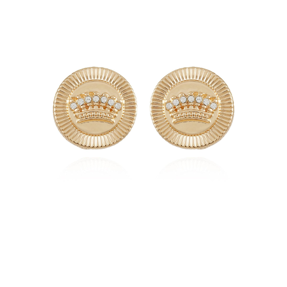 Juicy Couture Button Crown Stud Earrings Gold