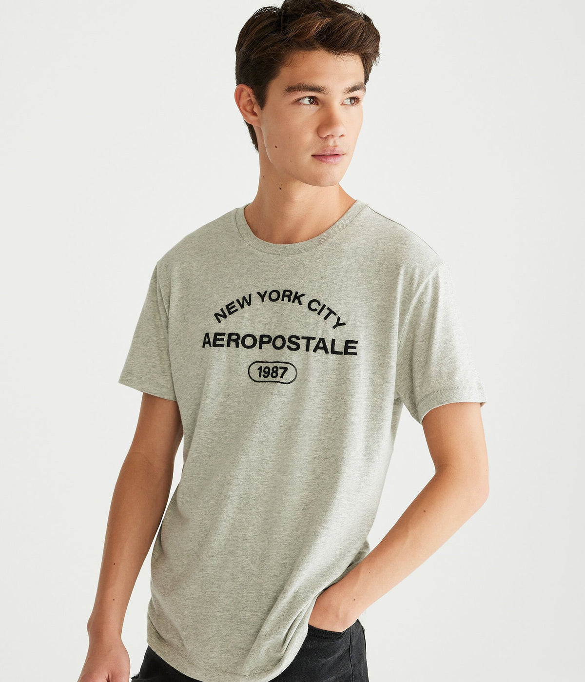 Aeropostale Mens' Aeropostale New York City Graphic Tee - Grey - Size S - Cotton - Teen Fashion & Clothing Light Heather Grey