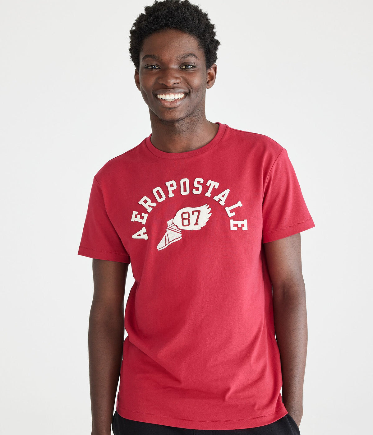 Aeropostale Mens' Aeropostale 87 Winged Foot Graphic Tee - Red - Size 3XL - Cotton - Teen Fashion & Clothing Cerise Red