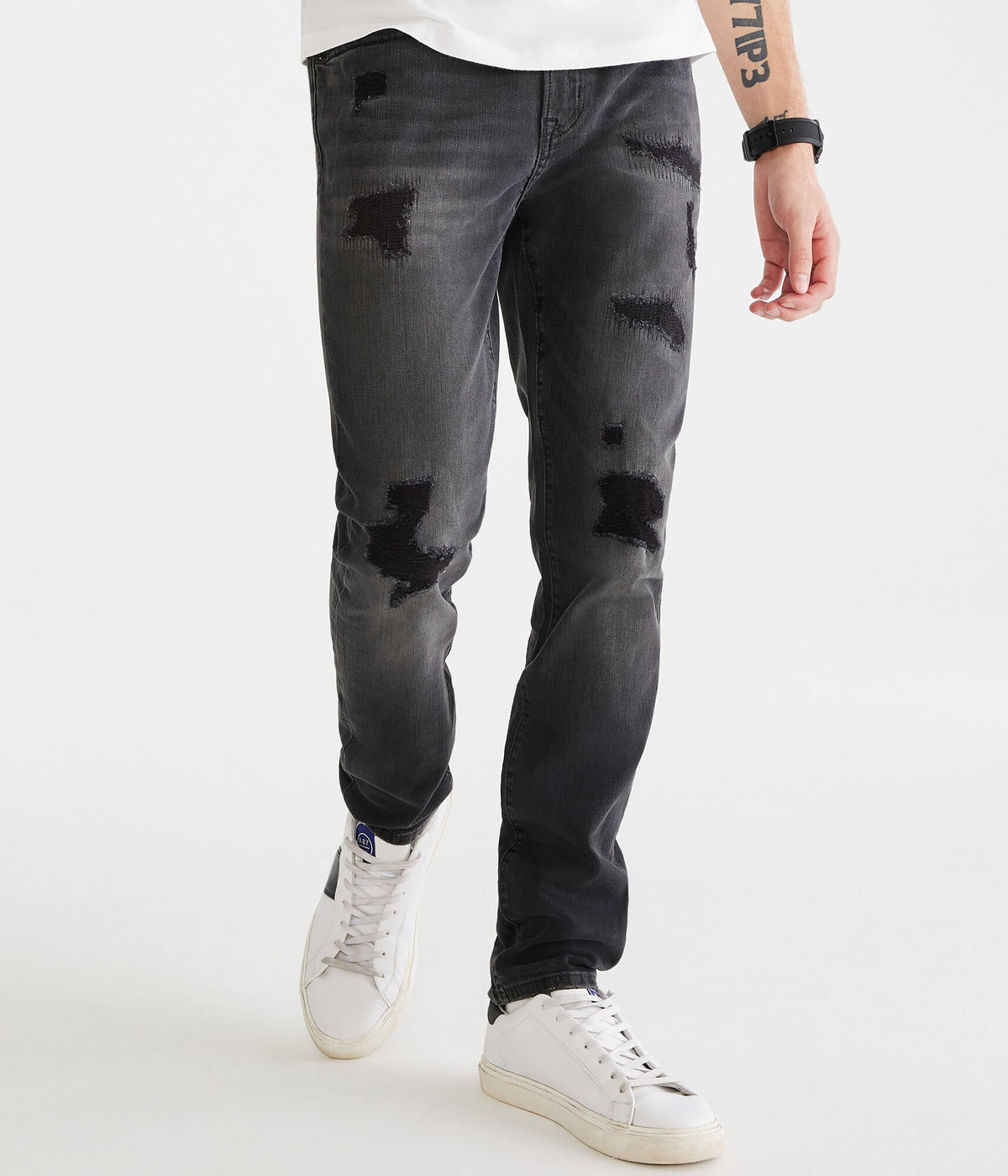 Aeropostale Mens' Skinny Premium Jean With LYCRA FREEF!T Technology -  - Size 38X32 - Cotton - Teen Fashion & Clothing Black