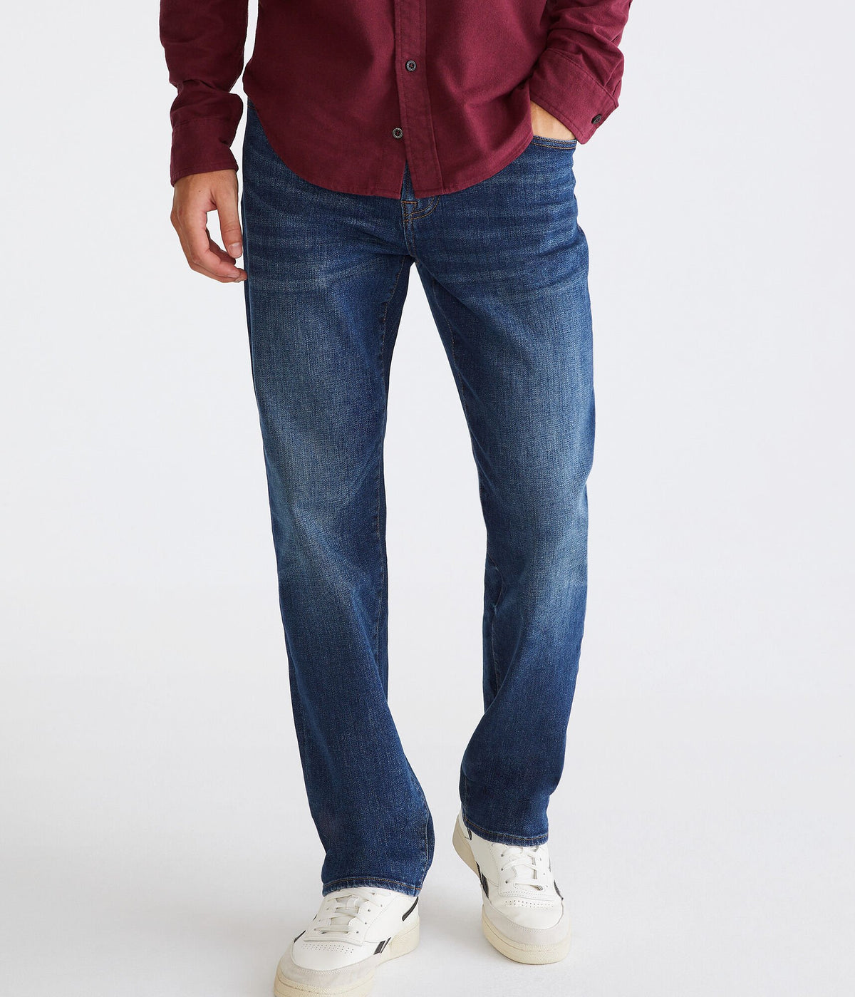 Aeropostale Mens' Straight Jean - Blue - Size 34X30 - Cotton - Teen Fashion & Clothing Dark Wash