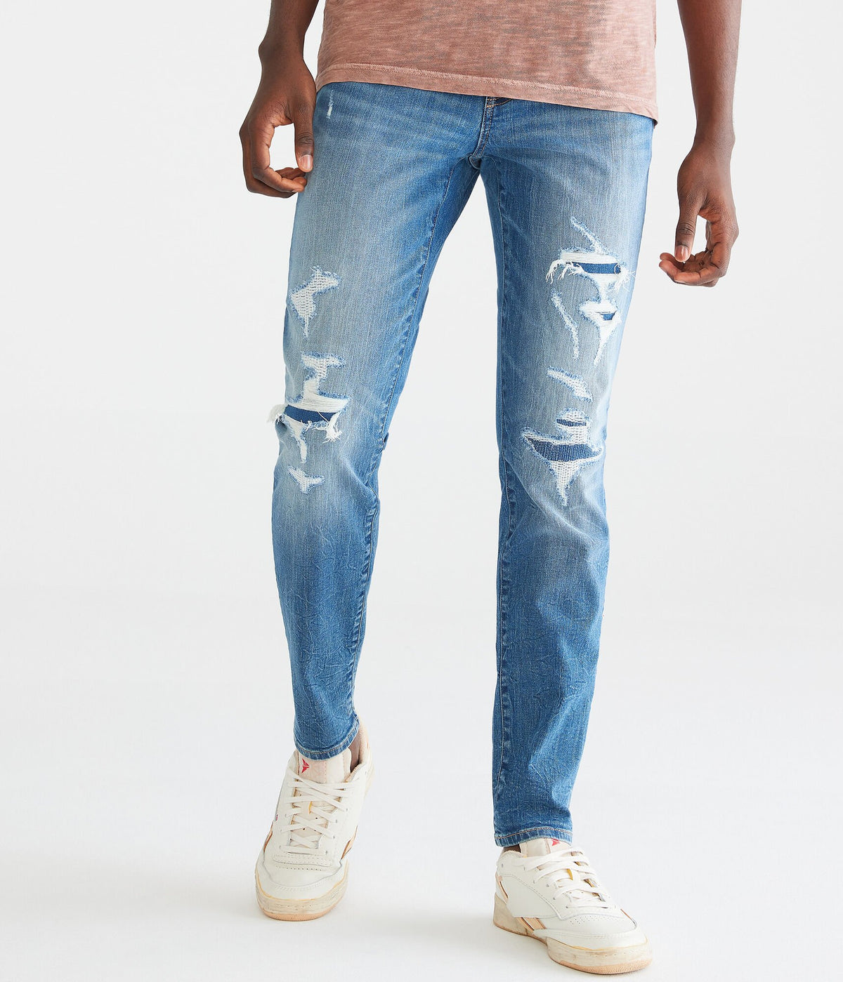 Aeropostale Mens' Skinny Premium Jean With LYCRA FREEF!T Technology - Blue - Size 30X34 - Cotton - Teen Fashion & Clothing Dark Wash
