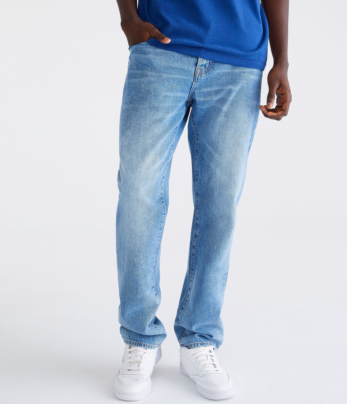 Aeropostale Mens' Straight Next Gen Jean - Blue - Size 32X32 - Cotton - Teen Fashion & Clothing Light Wash