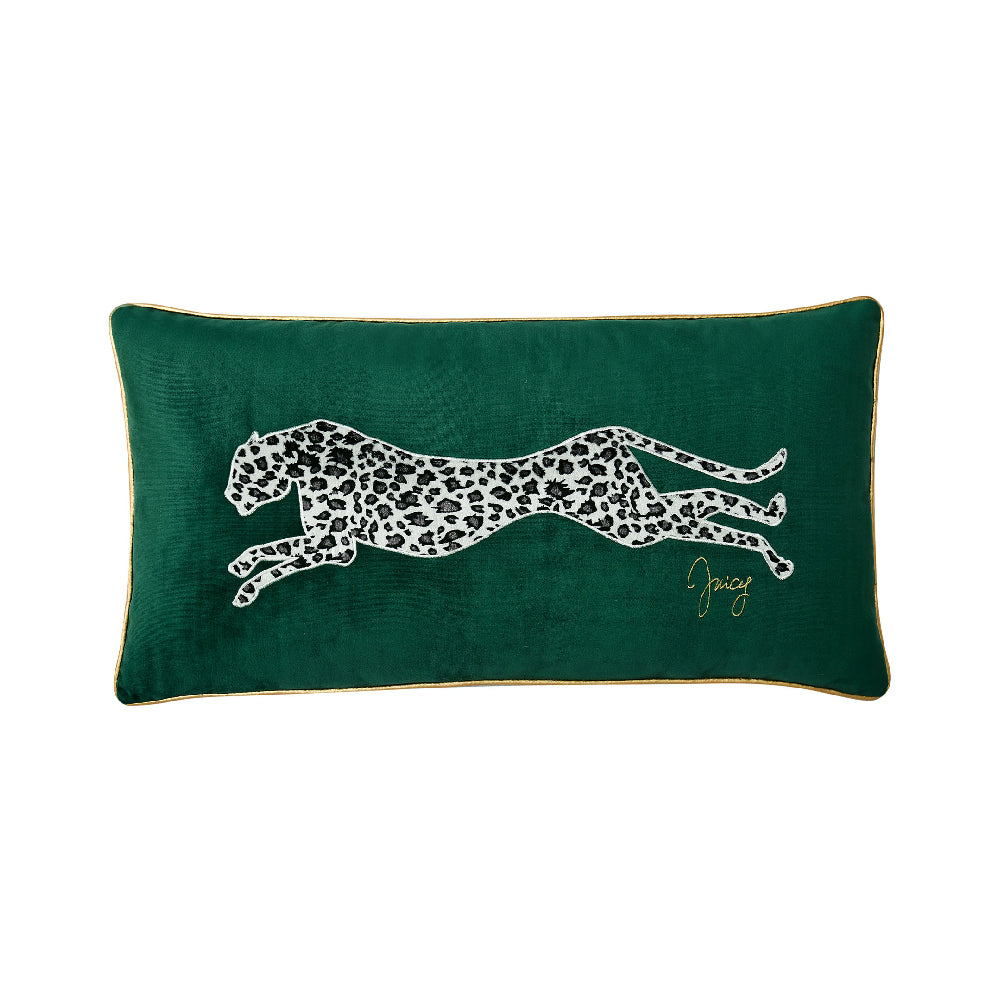Juicy Couture Velvet Cheetah Pillow Dark Green