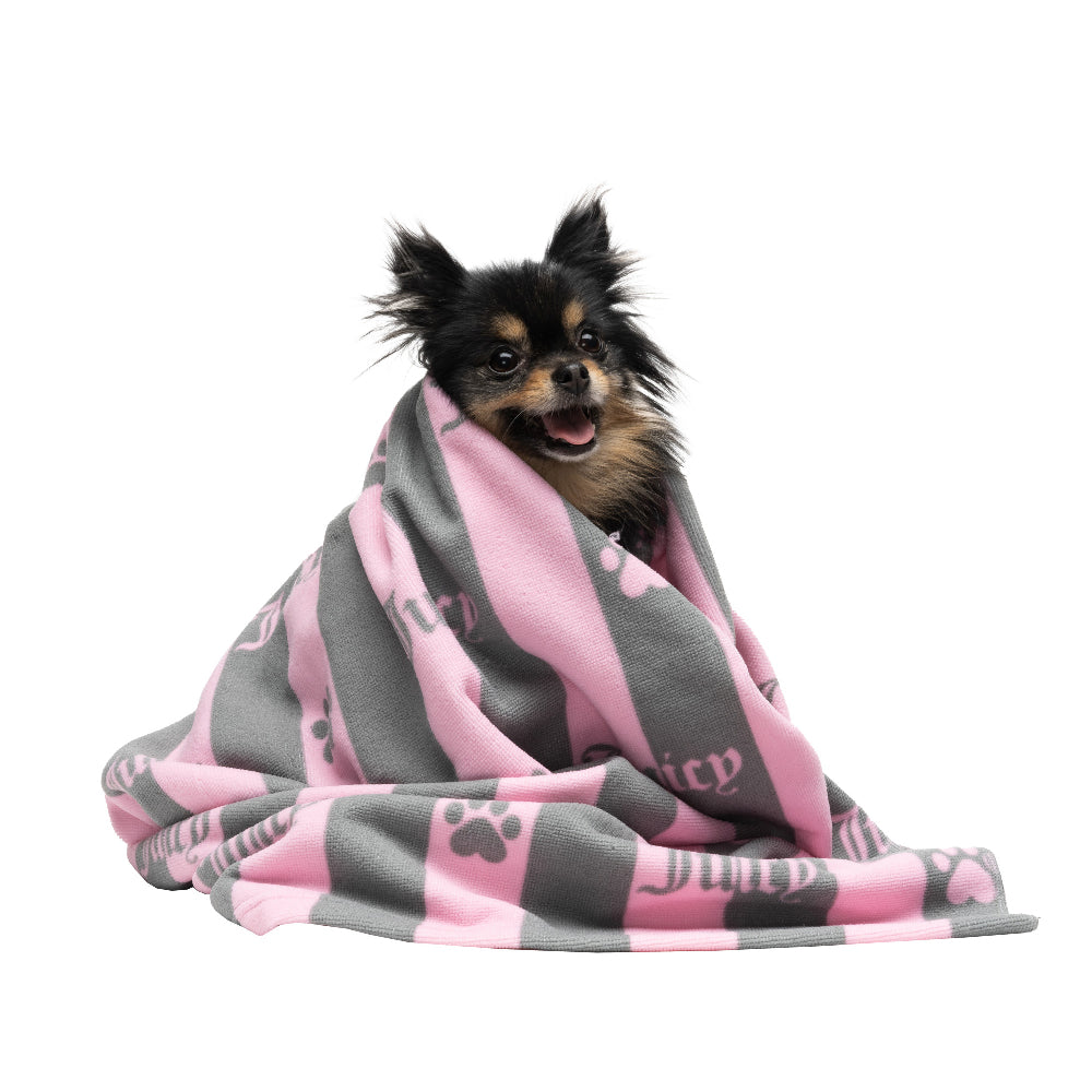 Juicy Couture Pet Towel Baby Pink Stripe
