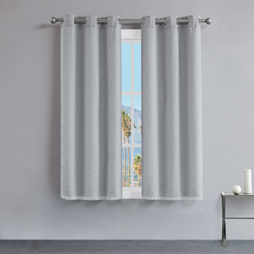 Juicy Couture Melody Embellished Double Layer Curtains Smoke