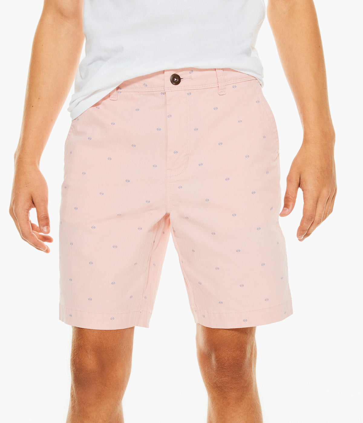 Aeropostale Mens' Geometric Print Classic Chino Shorts 9.5" - Pink - Size 27 - Cotton - Teen Fashion & Clothing Pink Magnolia
