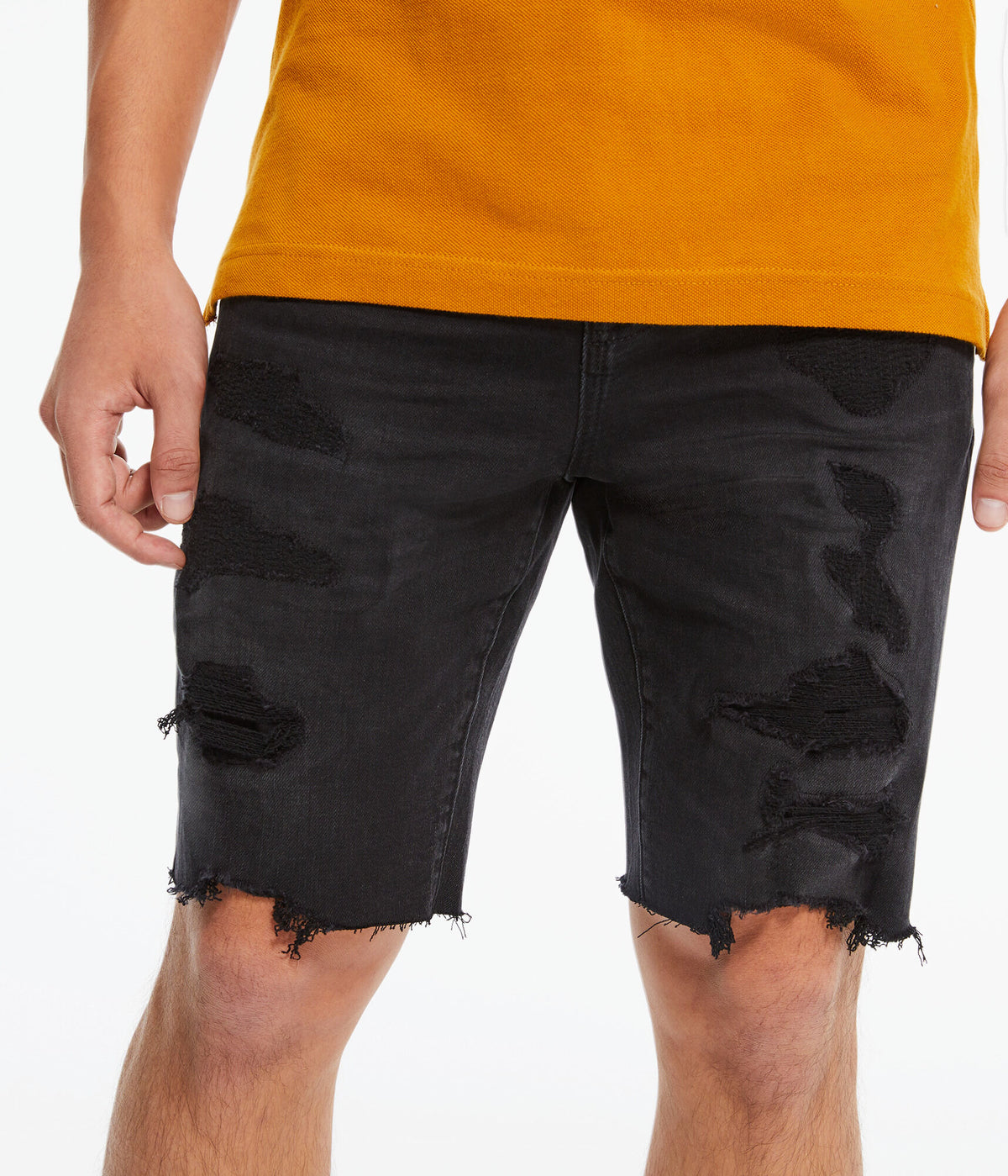 Aeropostale Mens' Slim Denim Shorts 9.5" -  - Size 29 - Cotton - Teen Fashion & Clothing Black