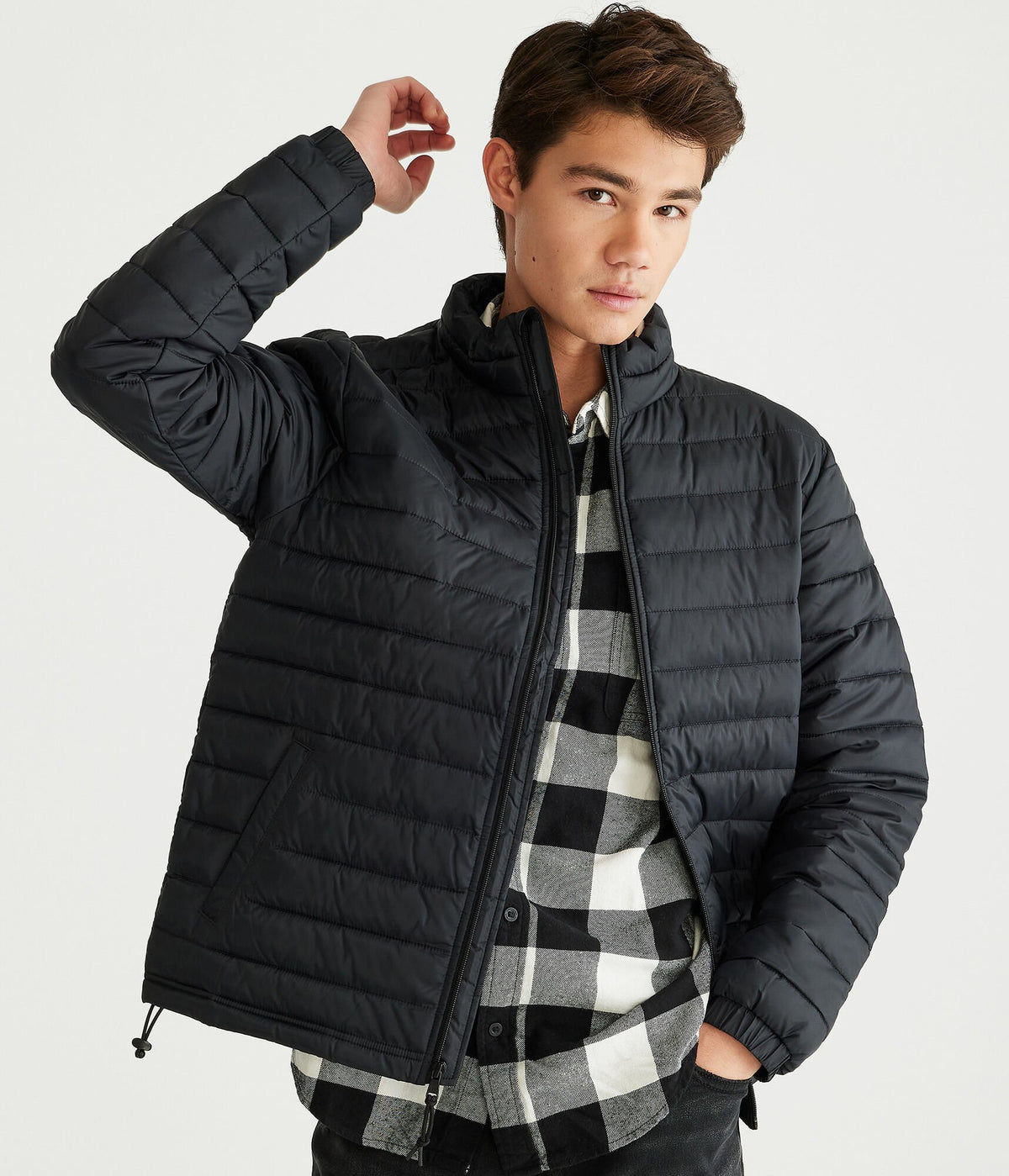Aeropostale Mens' Midweight Puffer Jacket -  - Size 3XL - Polyester - Teen Fashion & Clothing Black