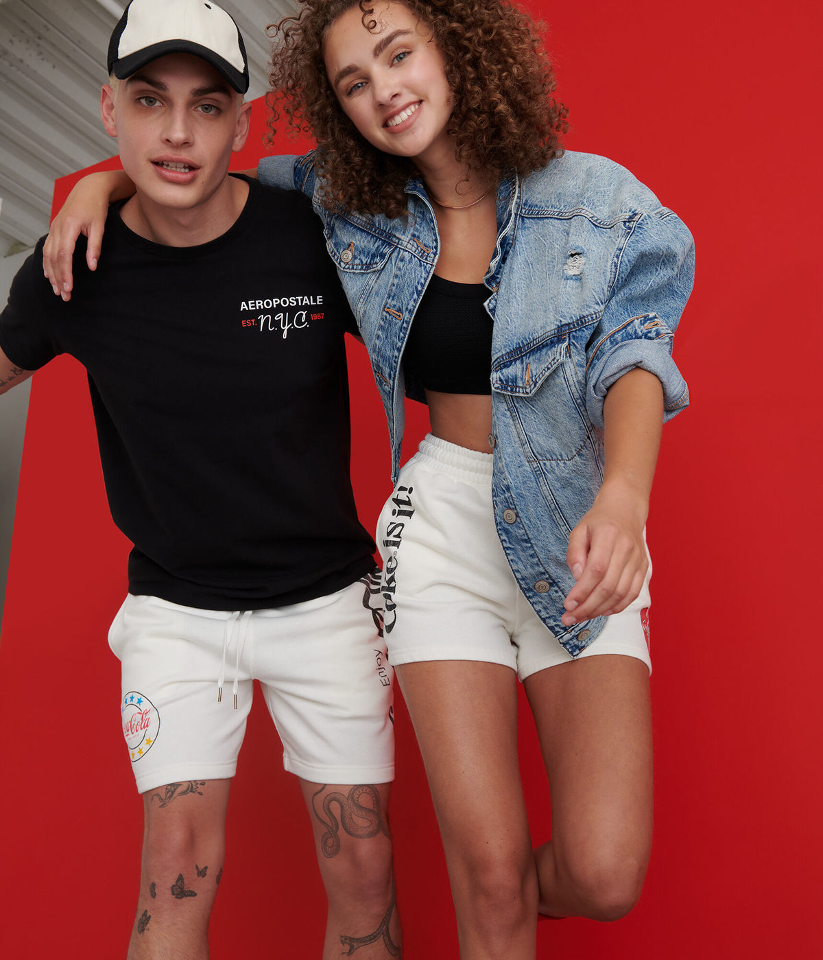 Aeropostale Mens' Coca-Cola by Aeropostale Coca-Cola Stars Logo Fleece Shorts 7" - White - Size XXL - Cotton - Teen Fashion & Clothing Cream