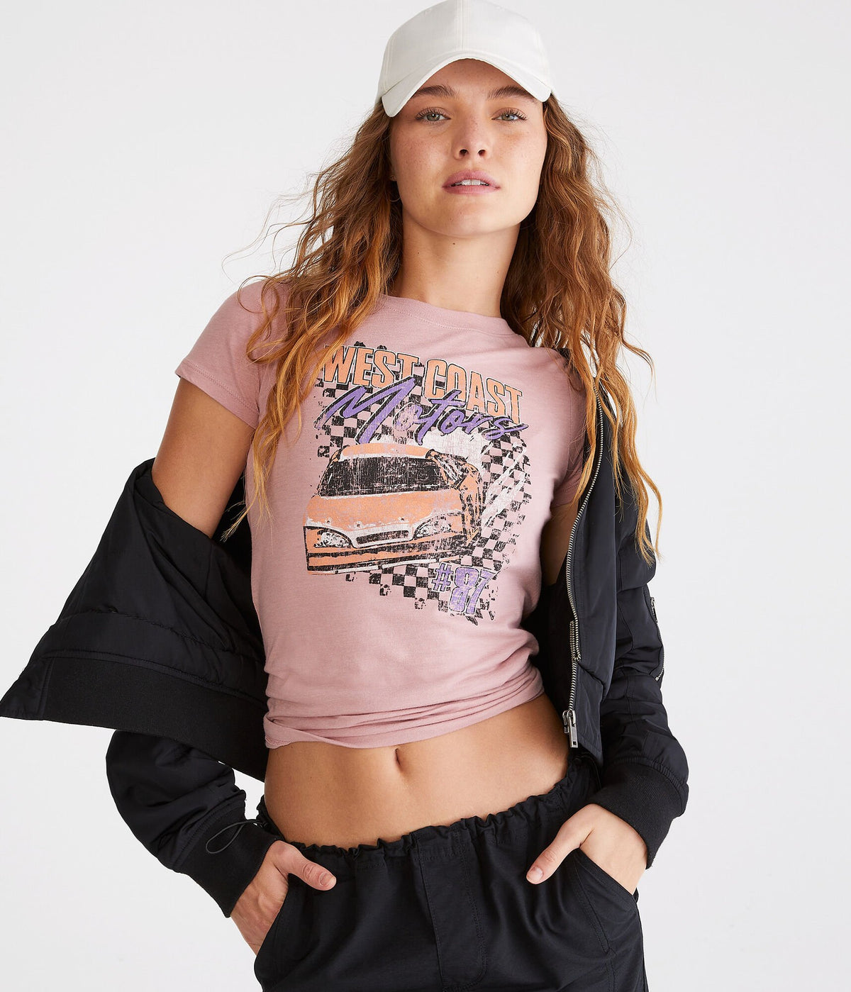 Aeropostale Womens' West Coast Motors Graphic Tee - Pink - Size XS - Cotton - Teen Fashion & Clothing Azalea Pink
