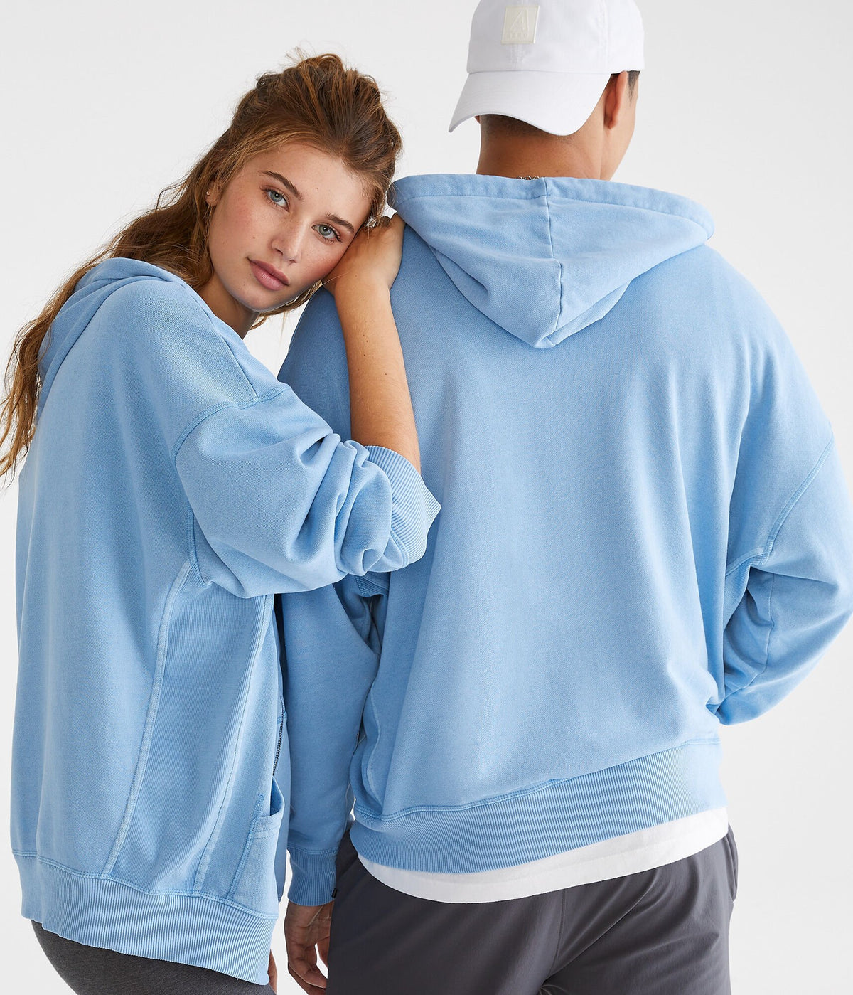 Aeropostale Womens' Essentials Full-Zip Hoodie - Blue - Size XL - Cotton - Teen Fashion & Clothing Electro Blue