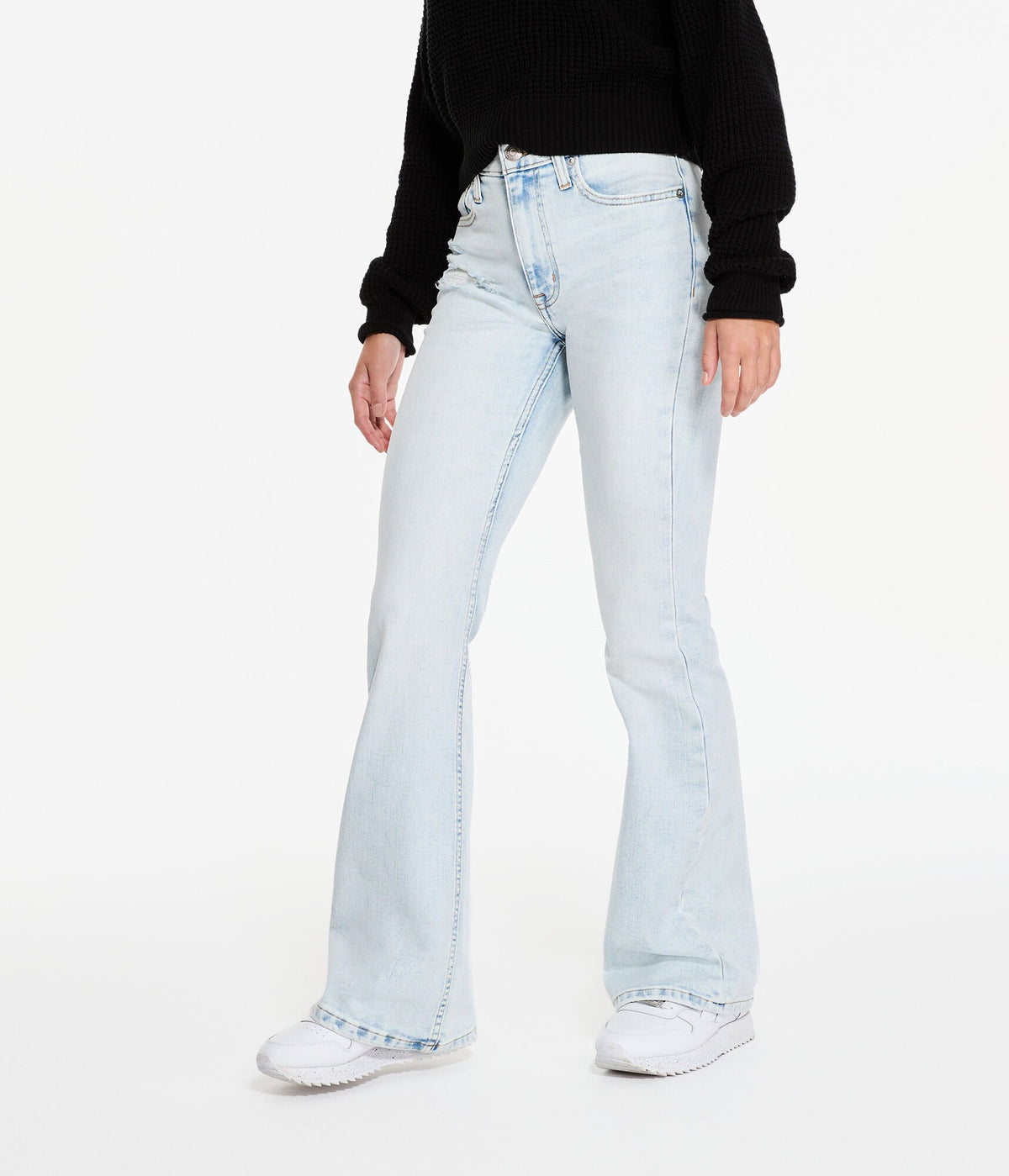 Aeropostale Womens' High-Rise Flare Jean - Blue - Size 12 R - Cotton - Teen Fashion & Clothing Light Wash