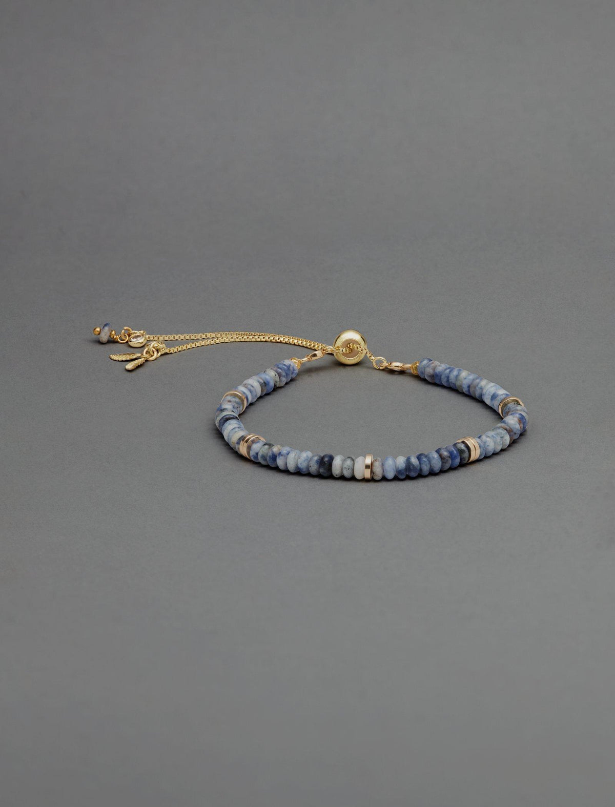 Lucky Brand Blue Stone Beaded Bracelet - Women's Ladies Accessories Jewelry Bracelets Gold