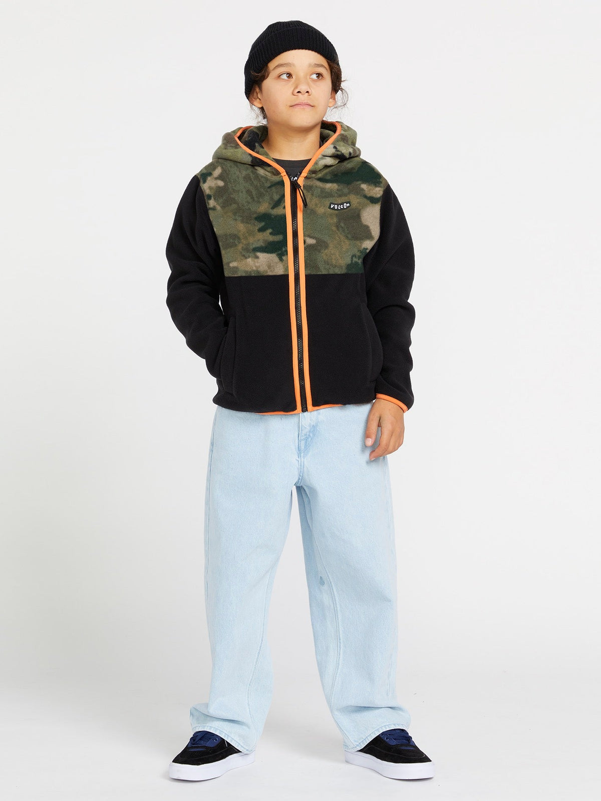 Volcom Polar Fleece Zip Boys Jacket (Age 8-14) Camouflage