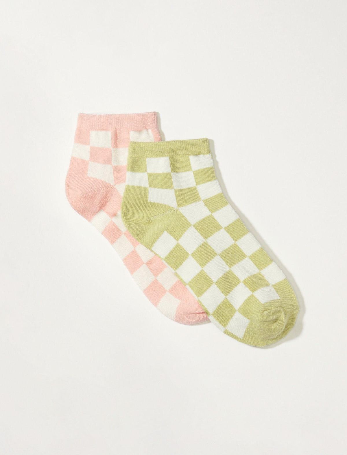 Lucky Brand Checkered Ped Sock 2 Pk Light Pink