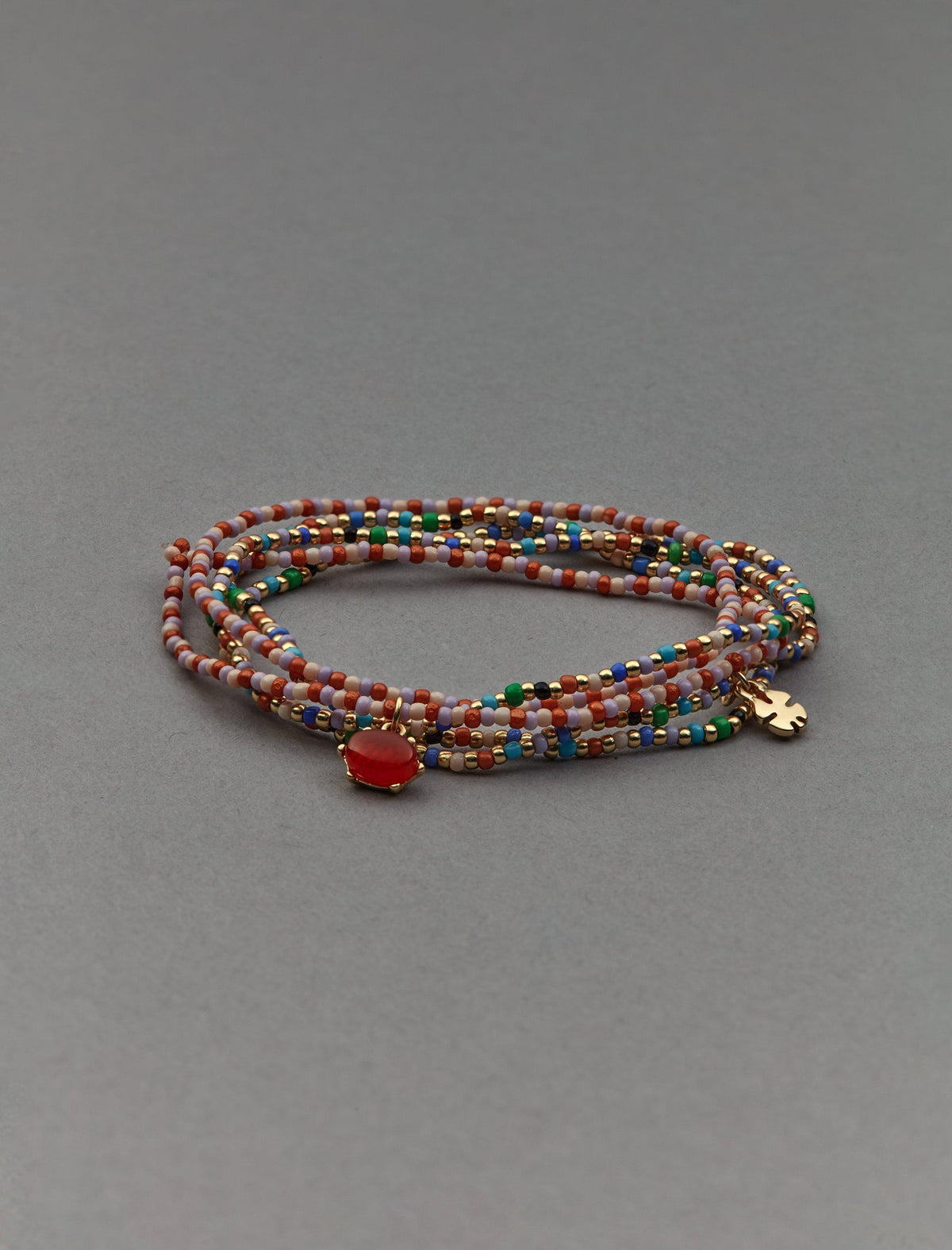 Lucky Brand Colorful Seed Bead Bracelet Set Gold