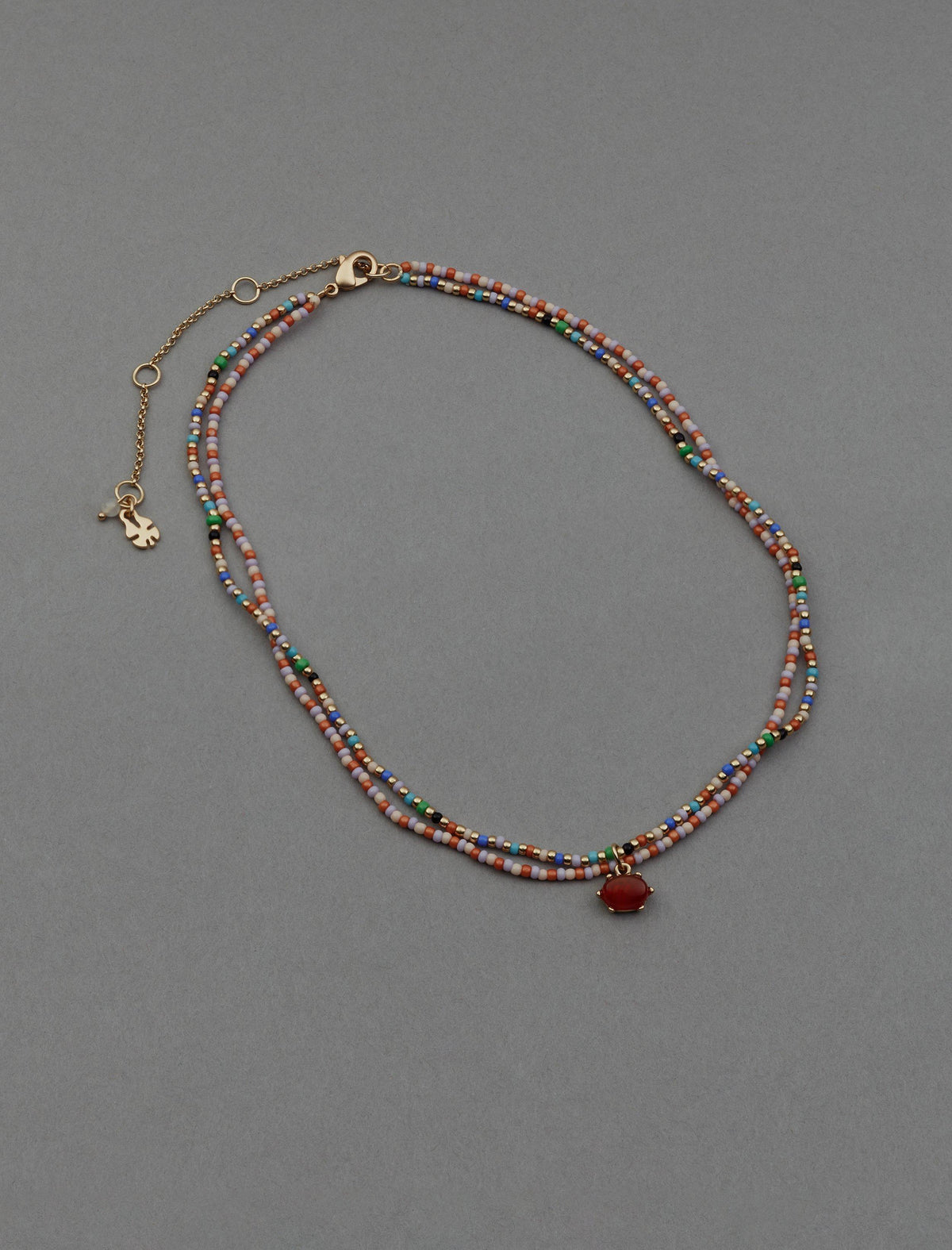 Lucky Brand Colorful Seed Bead Layer Necklace Gold