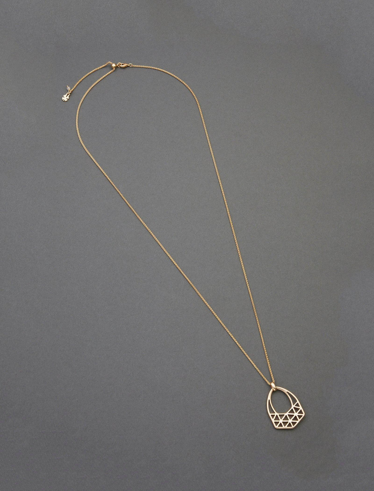 Lucky Brand Criss Cross Openwork Pendant Necklace Gold