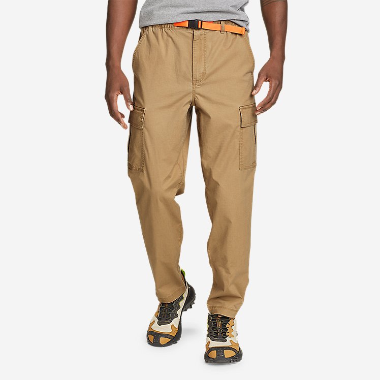 Eddie Bauer Men's Top Out Durable Belted Hiking Cargo Pants - Khaki