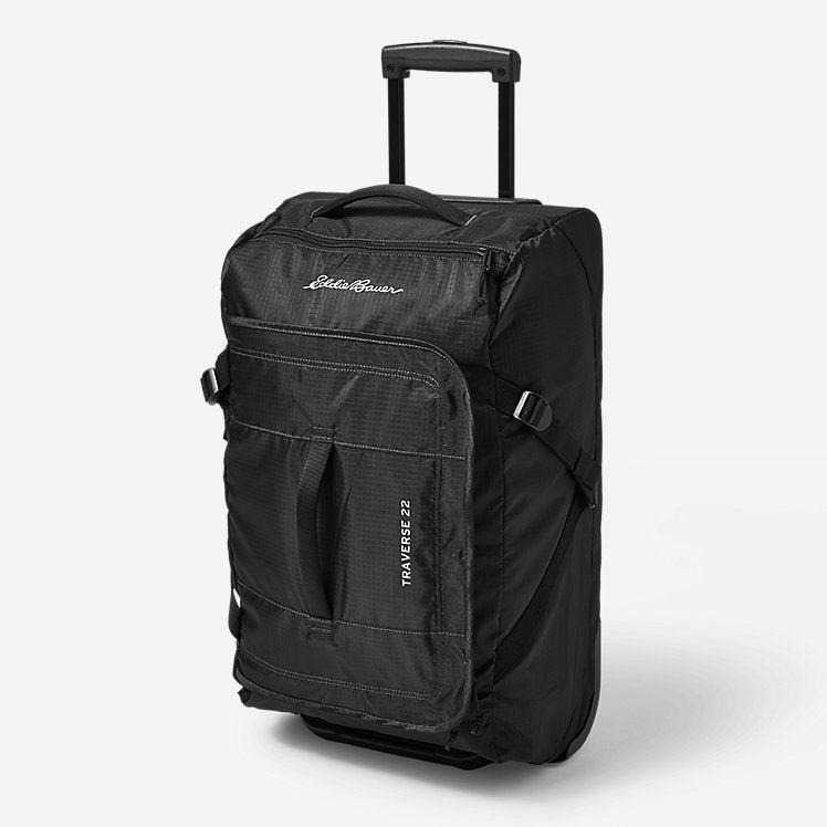Eddie Bauer Traverse 22 Rolling Duffel Bag with Wheels Travel Luggage - Black