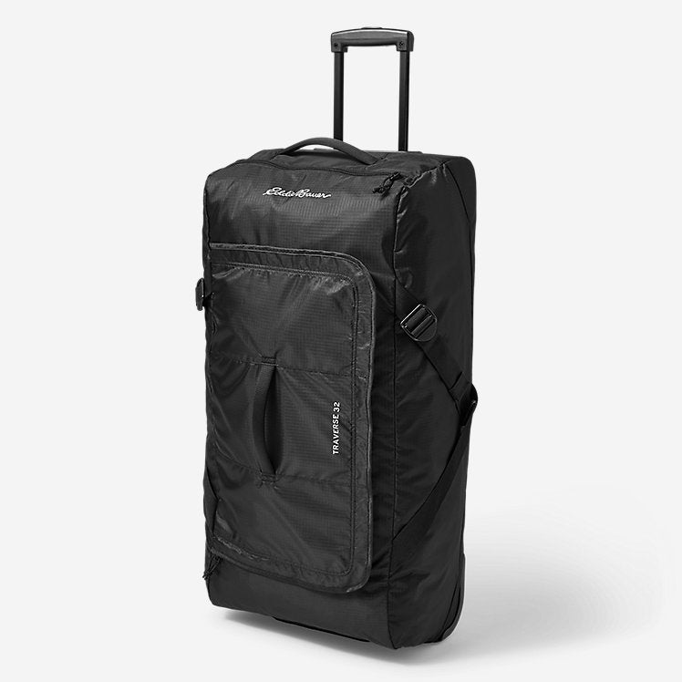 Eddie Bauer Traverse 32 Rolling Duffel Bag with Wheels Travel Luggage - Black