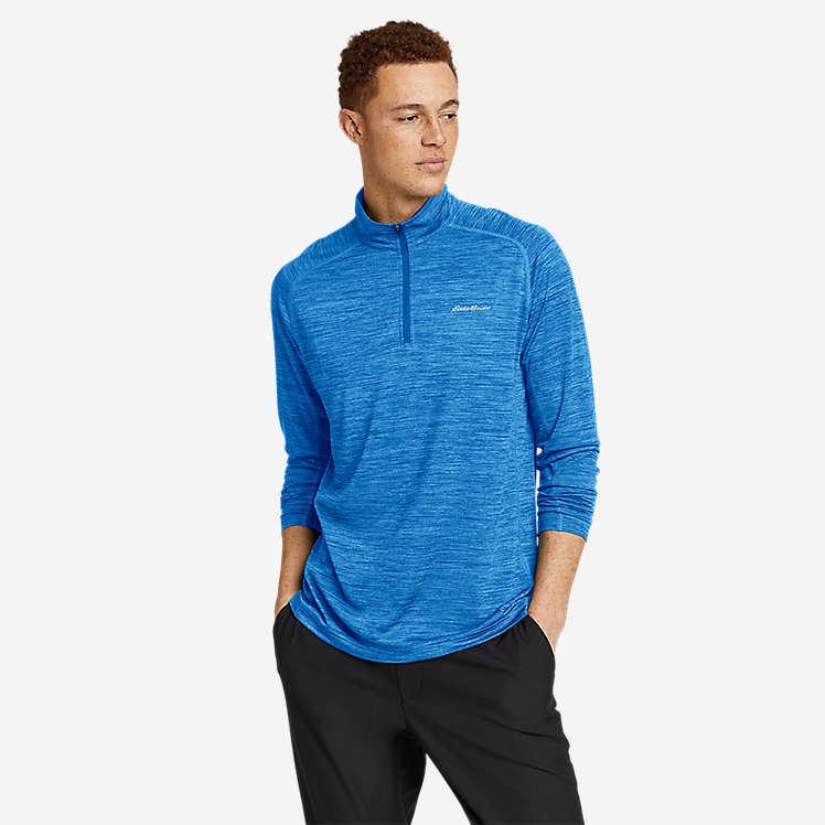 Eddie Bauer Men's Resolution Long-Sleeve 1/4-Zip Sweater - Sapphire
