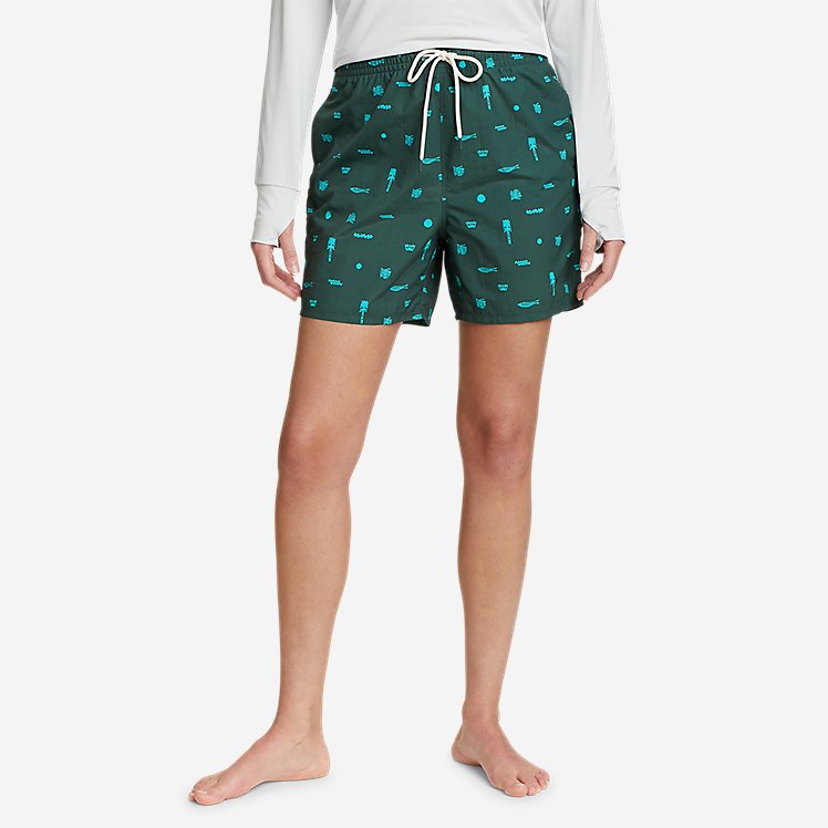 Eddie Bauer Women's Tidal High Rise Shorts - Print - Vibrant Green