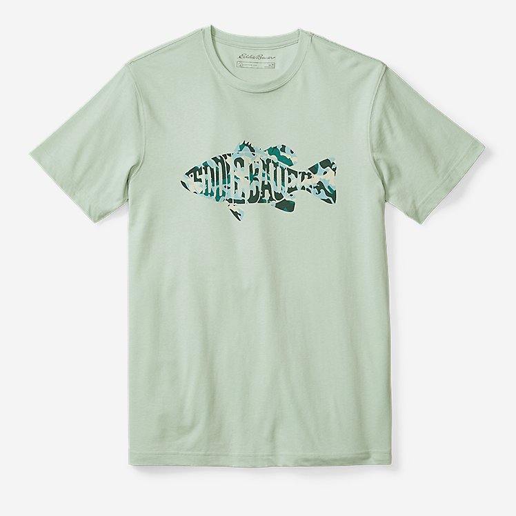 Eddie Bauer Camo Fish Graphic T-Shirt - Green