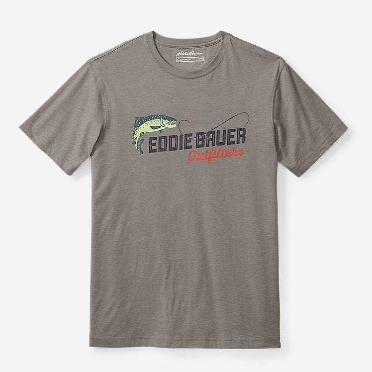 Eddie Bauer Retro Fish Graphic T-Shirt - Heather Gray