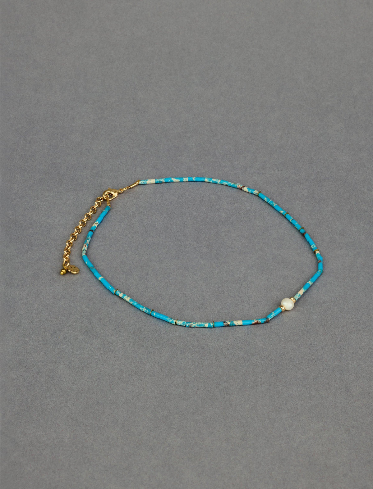 Lucky Brand Delicate Turquoise Collar Necklace Gold