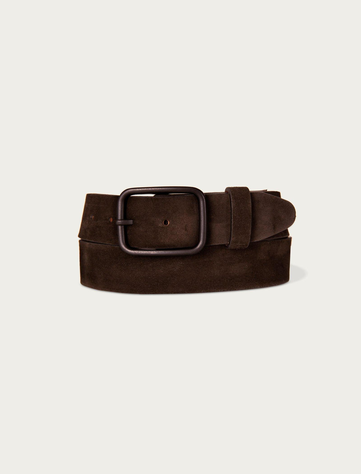 Lucky Brand Distressed Suede Leather Belt Dark Brown