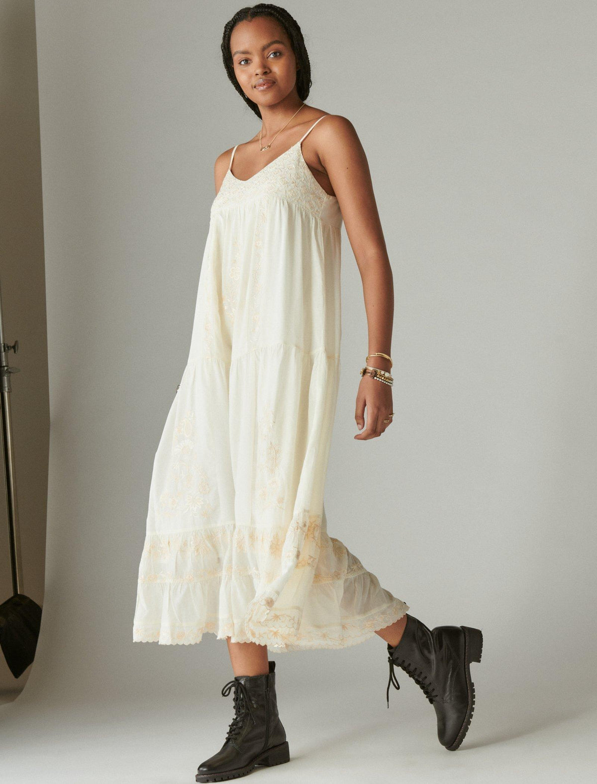 Lucky Brand Embroidered Maxi Slip Dress - Women's Clothing Dresses Maxi Dress Sun Kiss