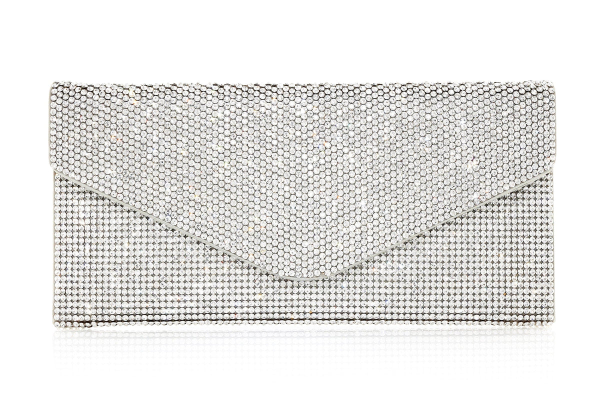 Judith Leiber Couture Judith Leiber Envelope Crystal  Clutch Silver